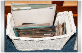 Whicker Basket Containing an Assortment of Ephemera including postcards, prints etc