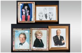Signed Autographed Photos of Celebrities from the 1960's. Including John Inman, Ronnie Hilton,