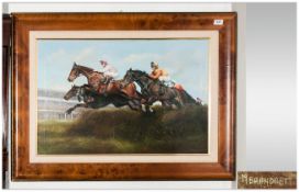 Max Brandrett 'Beechers Brook, Aintree' Framed Oil on Canvas. 30 by 20 inches. Signed lower right.