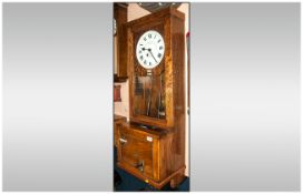 Oak Cased Clocking In  Machine The Dial Marked The Gledhill Brooktime Recorders Ltd Numbered 63737