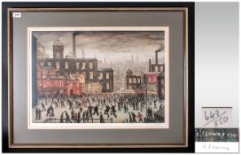 L.S. Lowry 1887-1976 Pencil Signed Ltd and Numbered Edition Colour Print. Titled ' Our-Town ' Number