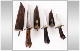 Vintage Indian Dirk Knives wooden handles & Scabbards