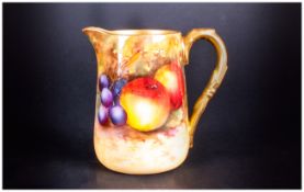 Royal Worcester Handpainted & Signed Fallen Fruits Jug circa 1928. Signed E.Townsend. 3'' in height