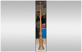 Tibetan Copper and Brass Telescopic Temple Horn, Embossed Brass Decoration to the Body In the