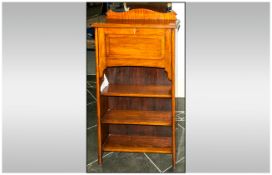 Edwardian Mahogany Fall Front Bureau With A Fitted Interior & Further Flap with two shelves below.