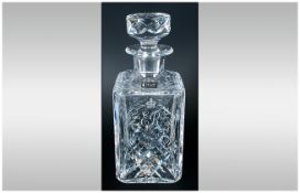 Whitefriars Full Lead Crystal Cut Glass Commemorative Decanter etched to front 1952 EIIR 1977.