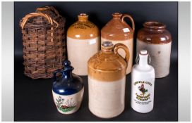 Collection of Five Stoneware Storage Jars to include Doulton & Co, Halls Oxford Brewery, Walter