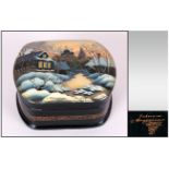 Fine Quality Russian Lacquered Table Box, Hand Painted with Infinite Detail, Depicting Beautiful