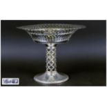 A German Hand Crafted Early 20th Century, Very Fine 800 Silver Tazza / Pedestal Bowl, with Trellis
