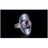 Northern Lights Mystic Topaz Ring, bezel set 2.5ct topaz, with an exotic mix of purple and green