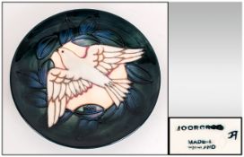 W. Moorcroft Ltd and Numbered Edition Cabinet Plate For 1993 ' Dove ' Designer Sally Tuffin. Date
