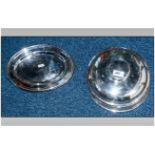 Seven Small Silver Plated Platters Together With 4 Anchor Line Plate Covers