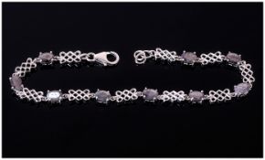 Natural Silver Sapphire Bracelet, a rare colour of sapphire found recently in a single mine in