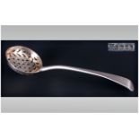 George III Silver Fruit Preserve Spoon. Hallmark London 1796. Makers Mark H.S. Solomon Hougham. 6.75