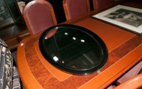 Black Framed Oval Mirror.