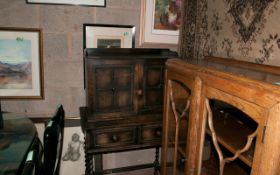 Dark Wooden Sideboard ( 2 Drawers & Cupboard )