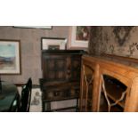 Dark Wooden Sideboard ( 2 Drawers & Cupboard )