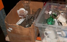 Box of Glassware and Collectable's.