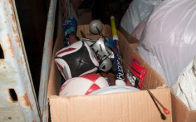 Box of Assorted Sports Equipment.