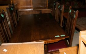 Solid Wooden Table with 6 Hi Back Chairs.
