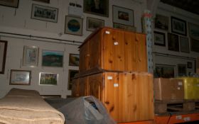 Wall Mounted Double Pine Cupboard.