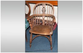 Yorkshire Dales Antique Windsor Chair in beech seats and ash arms and spindles, the centre splat