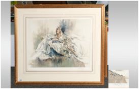 Gordon King Pencil Signed Limited Edition Fine Art Colour Print Number 172/850, Lady With Mask,