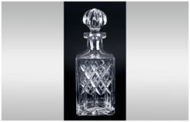 Waterford Cut Crystal Decanter ' Nocturne ' Range. Stands 10 Inches Tall. Mint Condition.