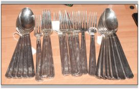 Christofle French Antique High Quality Set Of 12 Silver Plated Table Spoons, Marked 84g. Plus a