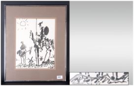 Picasso Contemporary Framed Print, mounted and behind glass. 11 by 13 inches.