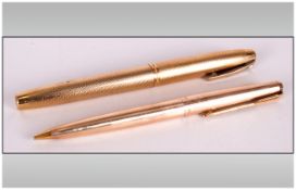 Parker 61 12ct Gold Plated Propelling Pencil. + Shaffer Gold Plated Fountain Pen, with 14ct Gold