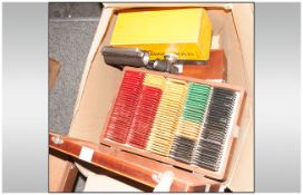 Photography Interest - Good collection of colour film slides, assorted plates, pocket viewer,