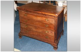 George III Mahogany Dressing Slide Gentleman's Chest of Drawers with a heavy moulded edge top, below