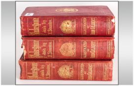 Books; The Plays Of Shakespeare by Howard Stanton 1858-60. a large 7x11'' set of three volumes in
