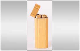 Cartier Paris Gold Plated Cigarette Lighter Engine Turned Case, Numbered 29445G. Looks To Be In