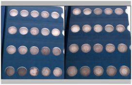 Coin Library Album. Containing a Collection of Silver Shillings From George III Through Queen