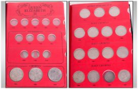 Queen Elizabeth II Coin Album Containing Coins From 1953 - 1967, Florin's, Half Crowns, Crowns,