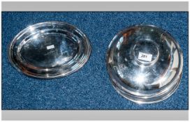 Seven Small Silver Plated Platters Together With 4 Anchor Line Plate Covers