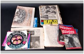 Beatles Memorabilia comprising 1960's scrapbook full of cuttings etc. Plus quantity of 1960's