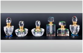 French Vintage Jacques Griffe Collection Of Cut Crystal Clear & Coloured Perfume Bottles, with