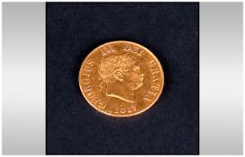 George III Gold Half Sovereign. V.F + Plus. Date 1817.