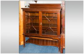 Early 20thC Mahogany Display / Bookcase Unit, Astral Glazed Front With Two Adjustable Shelves,