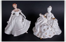 Royal Doulton Figures 2 In Total, 1. Antoinette HN2326, Issued 1963-1979. 6.5'' in height. 2.