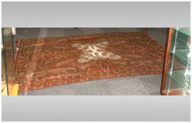 A Fine Quality Antique Scottish Paisley Shawl of Large Size In Traditional Kashmir Design In