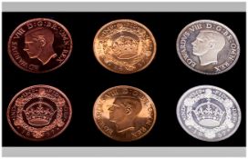 Retro Pattern collection coins boxed.  Proof quality coins showing Edward VIII on one face and a