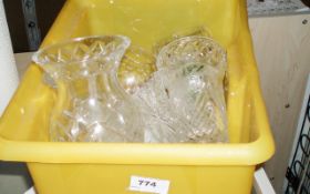 Collection of Mainly Cut Glass comprising fruit bowl, vases, decorative trinkets etc