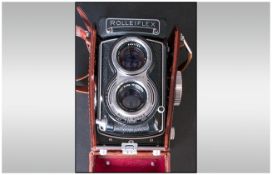 Rolleiflex T Type 3 Camera - About 18,000 made. Mostly Black. Rollei-Werke nameplate on camera. 75mm