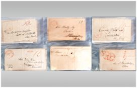 Twenty Two Pre-Stamp Entire Covers From America Representing Several Dates & Postage rates in nice