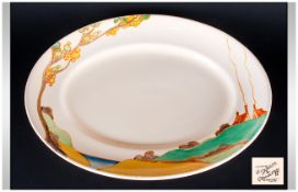 Clarice Cliff Handpainted On Glaze Platter 'Secrets' Pattern, Circa 1933-1937. 14.5'' in diameter.