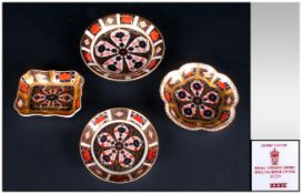 Royal Crown Derby Imari Pattern Pin Dishes ( 4 ) In Total. Various Shapes. Pattern Num.1128. Dates